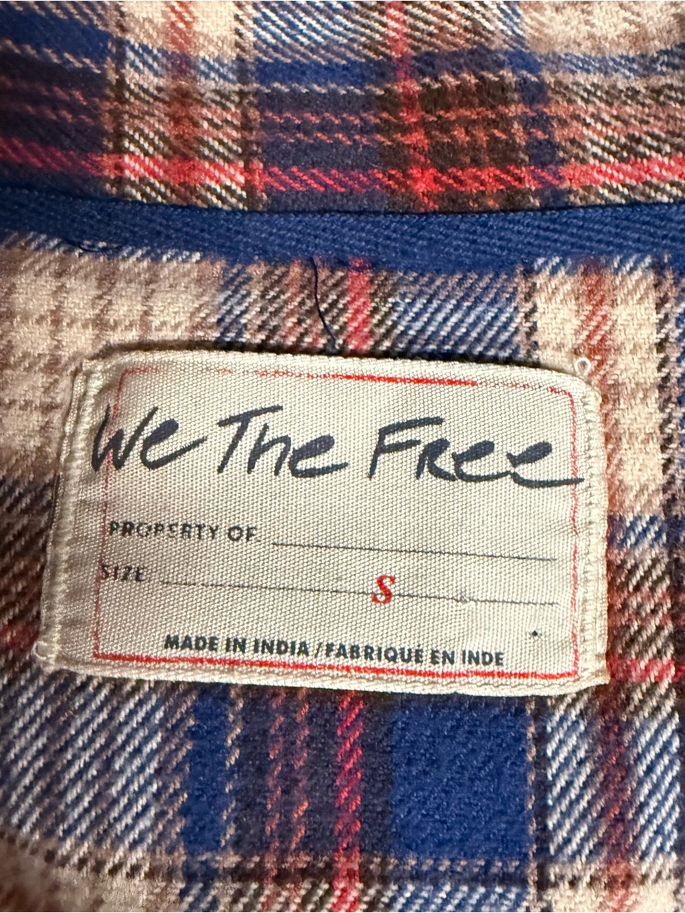We The Free Plaid Pullover Shirt - S